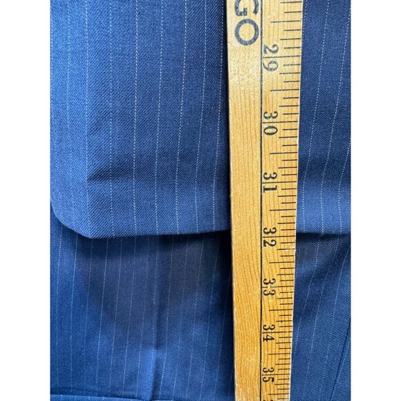 Jos. A. Bank Signature Collection Mens Pinstripe Wool Suit R41Navy Blue - Picture 5 of 16